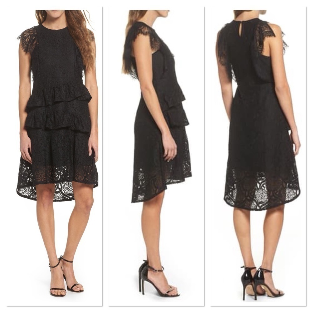 Foxiedox Ruffle Lace High/Low dress